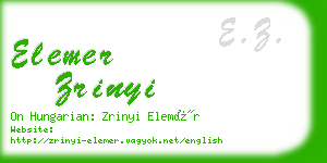 elemer zrinyi business card